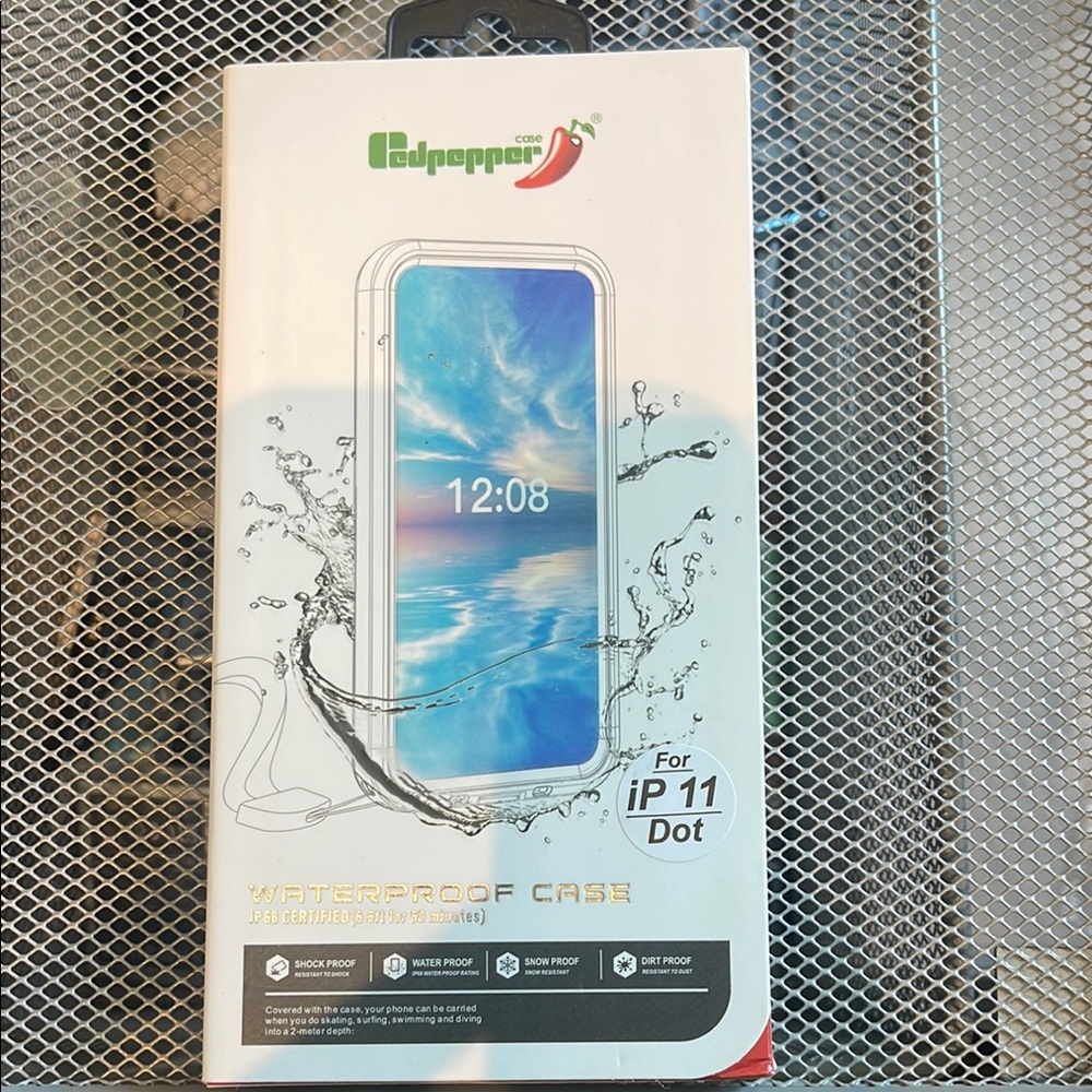 White Waterproof Phone Case with Decorative Design